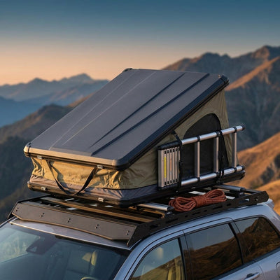 Roof Top Tent Hardshell Rooftop Tent for Van SUV Truck Car Overland Tent Camping for 2-3 Person with Ladder