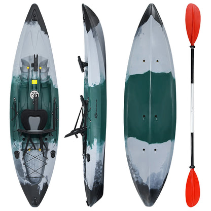 Single Sit-On-Top Fishing Kayak Single Kayak Boat W/Fishing Rod Holders & Paddle