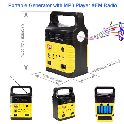 Portable Power Station,Solar Generator with Panels Included,Lifepo4 Lithium Battery Pack Small Solar Powered Generator with DC/USB Outlets,Led Flashlight for Home Use,Outdoor Camping Quiet(Yellow)