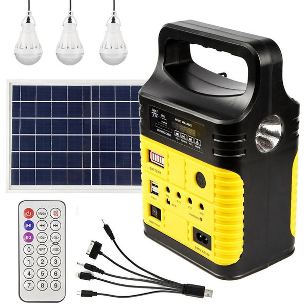 Portable Power Station,Solar Generator with Panels Included,Lifepo4 Lithium Battery Pack Small Solar Powered Generator with DC/USB Outlets,Led Flashlight for Home Use,Outdoor Camping Quiet(Yellow)